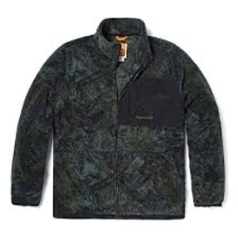 Timberland Men's Mountain Camo Full-Zip Fleece Jacket Size Medium Outdoors